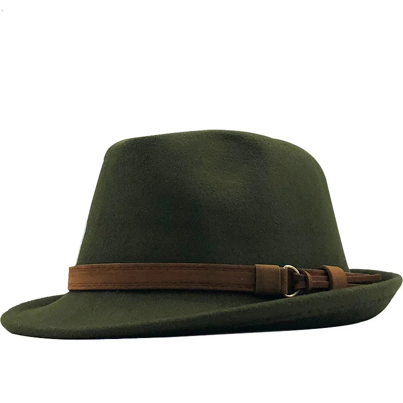 Retro Wool Jazz Fedora Hat — British Gentleman Style