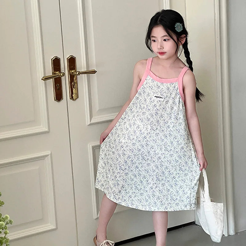 Rabbit Kids Cotton Nightdress Little Teen Girl Pajamas Dresses Children Summer Nightgowns Home Clothes Kids Sleepwear Gecelik