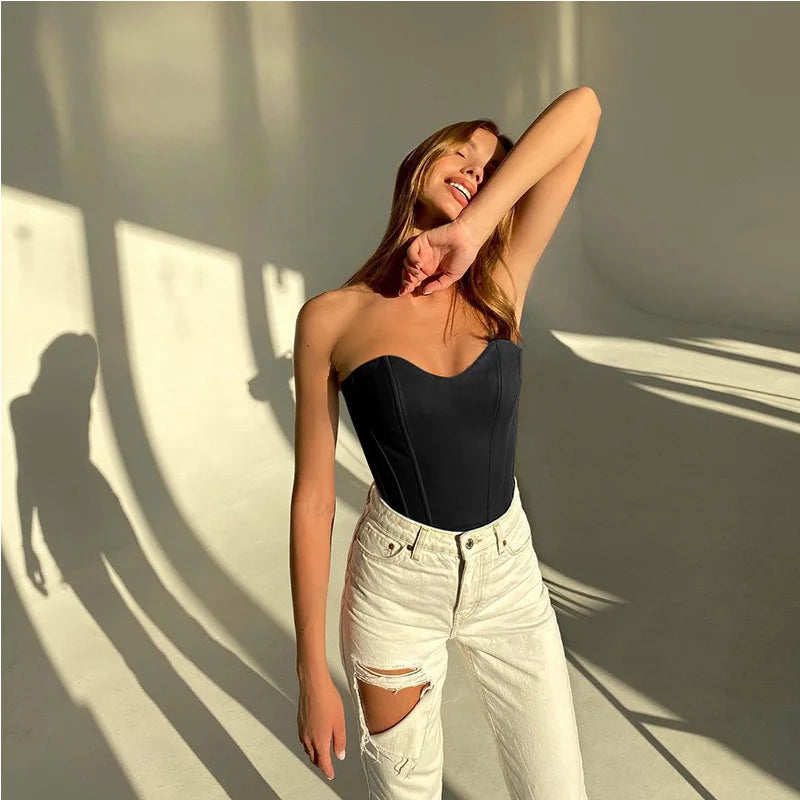 Strapless Corset Crop Top