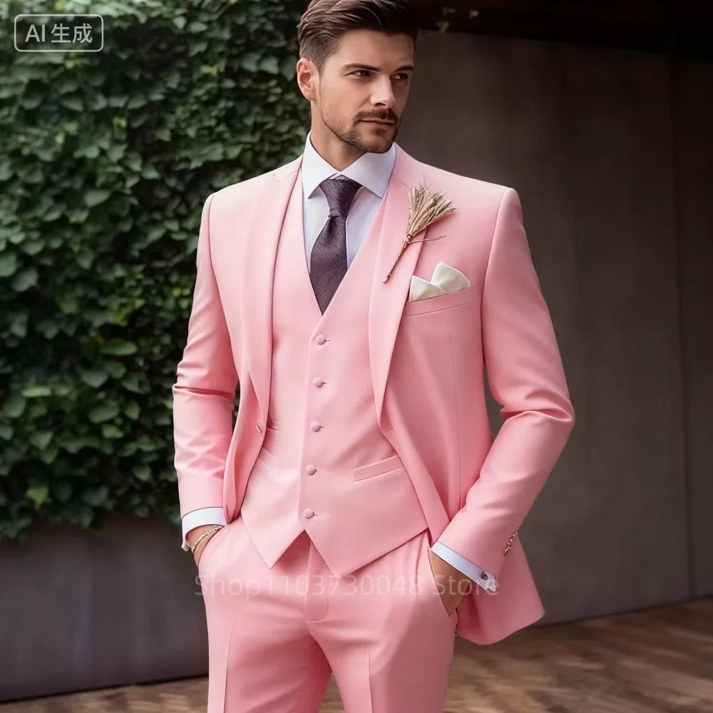 Luxury 3-Piece Men's Tuxedo Suit Slim Fit