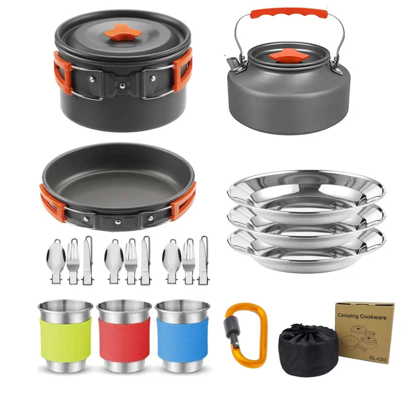 Camping Cookware Set Portable Outdoor Kit