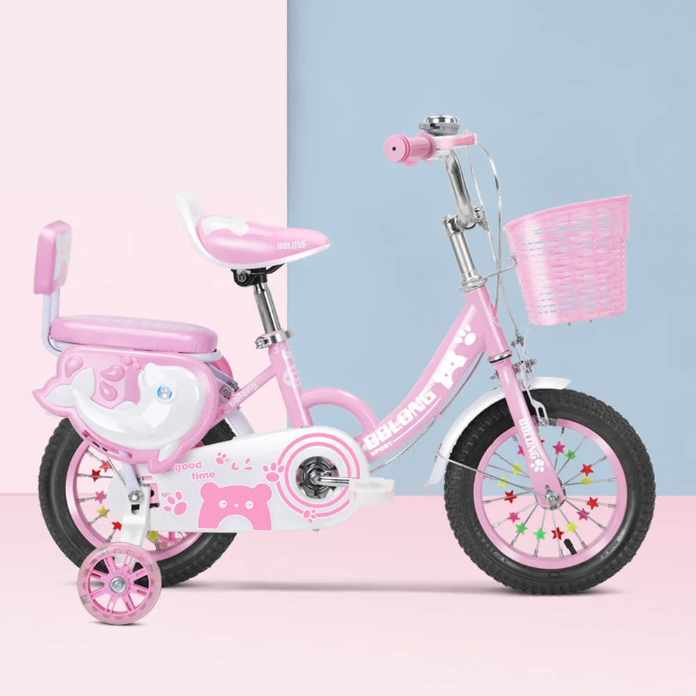 Kids Bike 12-20 Inch for Girls Ages 3-13 – Training Wheels & Basket