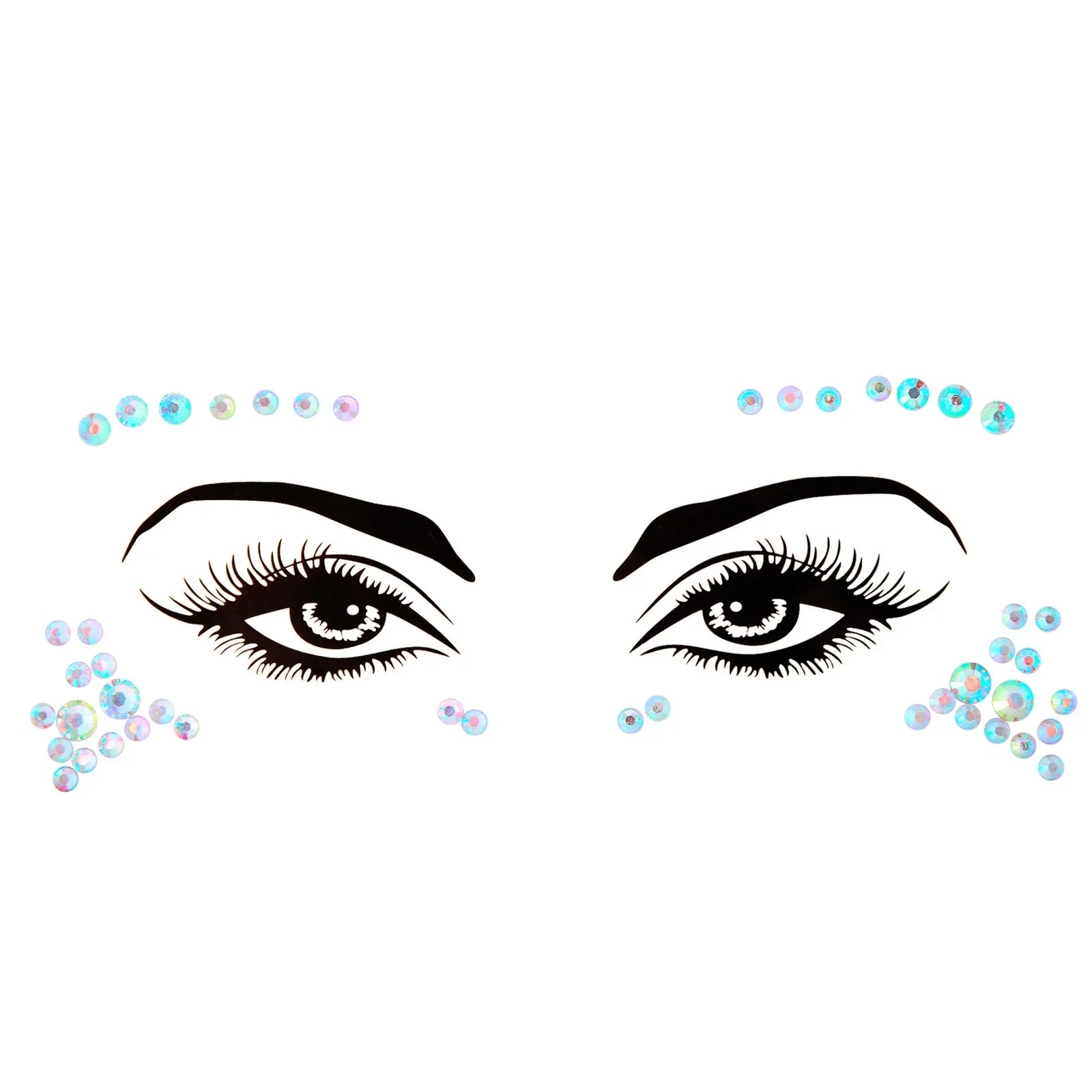 3D Sexy Face Tattoo Stickers Temporary Tattoos Glitter Fake Tattoo Rhinestones Masquerade for Women Party Face Jewels Tattoo