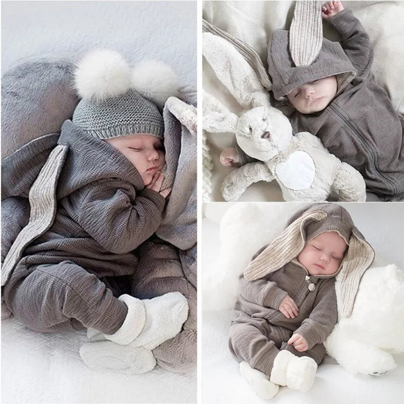 Baby Boys Easter Bunny Hooded Romper