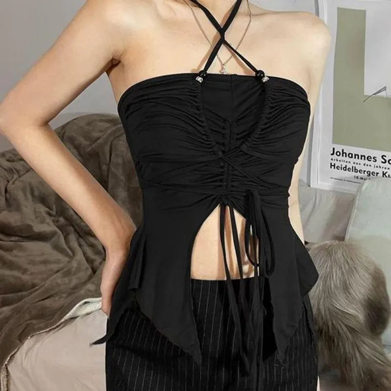 Off-Shoulder Backless Crop Top