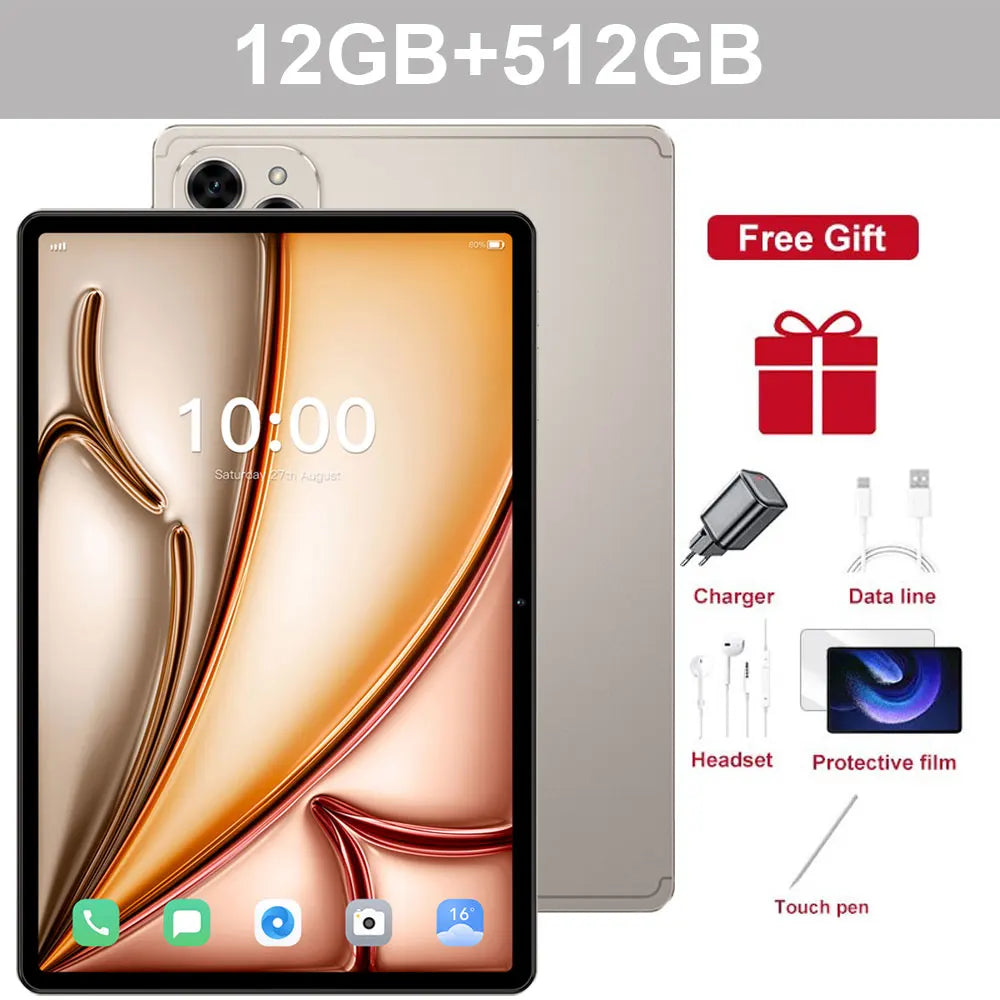Upgraded Pad 16 Pro Tablet Android 15 Global Version 22GB+2TB 10.1" Children's Kids Tab 10000mAh Original 5G Dual SIM Tablet PC