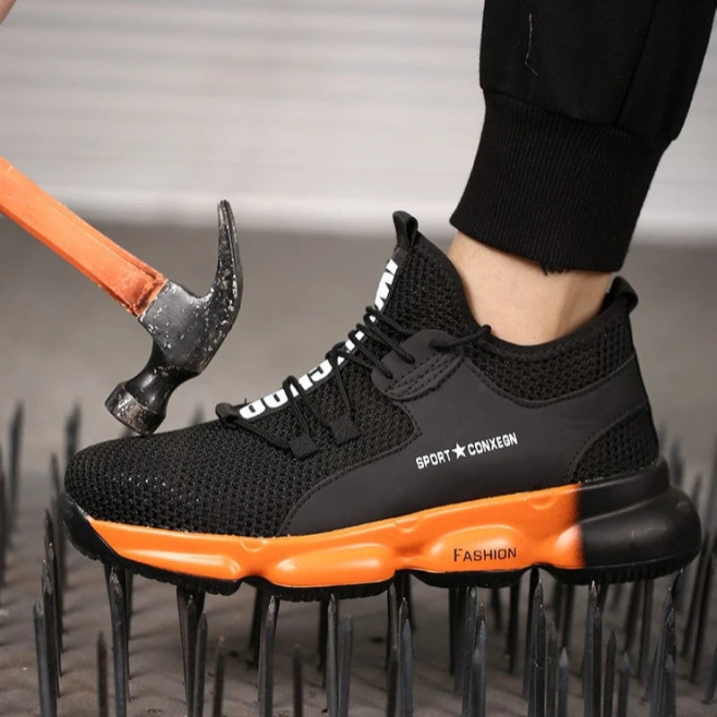 Men Safety Shoes Steel Toe Sneakers Anti-smash Industrial Work Shoes Lightweight Puncture Proof Work Man Safety Boots Male Boot