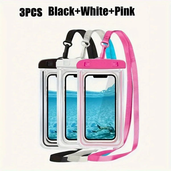 3PCS Universal Waterproof Phone Pouch - Underwater Phone Case for Beach, Kayaking, Fishing