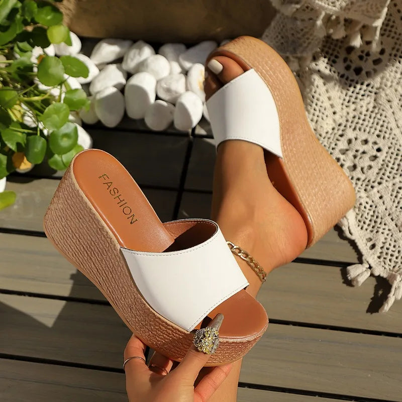 2025 New Summer Women's Sandals Peep-Toe Shoes Woman High-Heeled Platfroms Slides Women Casual Wedges for Women High Sandals