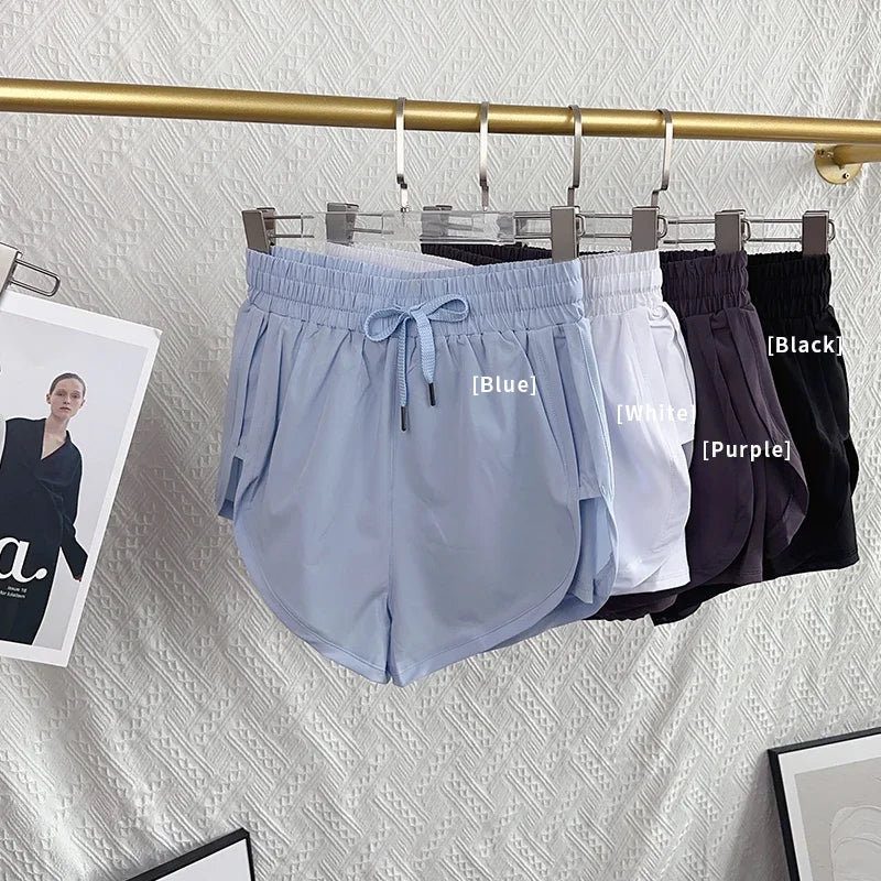 High-Waist Workout Shorts with Pockets