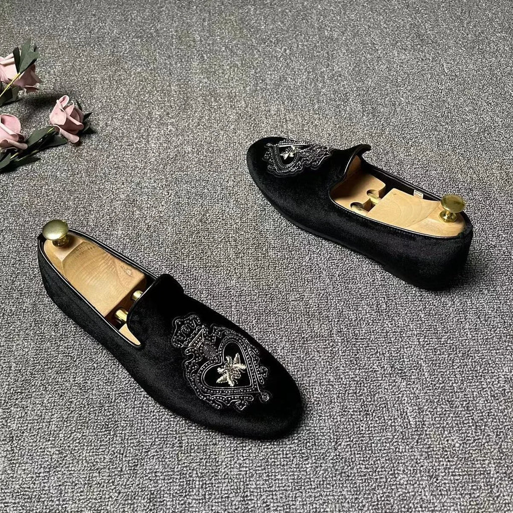 man shoes for wedding Embroidery loafers man luxury black shoes luxury designer tuxedo shoes business groom zapato formal hombre