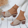 Women Sandals Summer New Fashion Soft Platform Shoes Ladies Chunky Heels Buckle Designer Slippers Outdoor High Heels Sandals