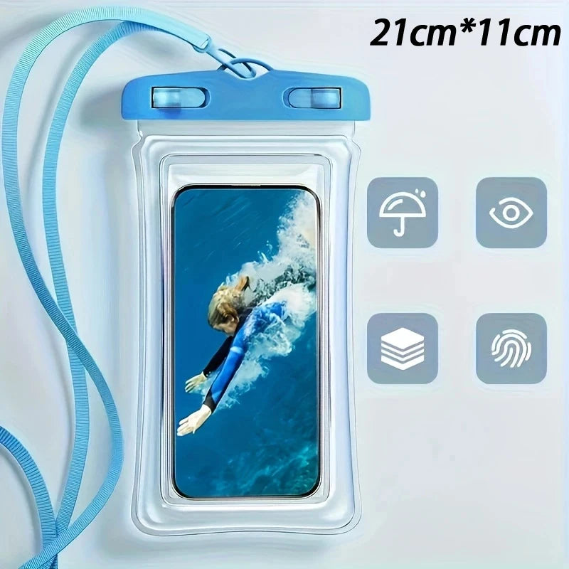 Floating Waterproof Phone Pouch with Lanyard — Beach & Pool Safe