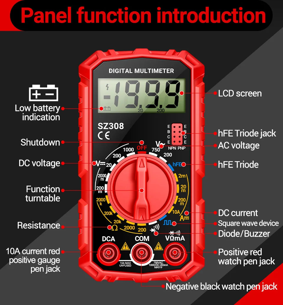 ANENG SZ308 Digital Multimeter AC/DC Tester
