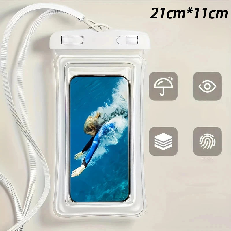 Floating Waterproof Phone Pouch with Lanyard — Beach & Pool Safe