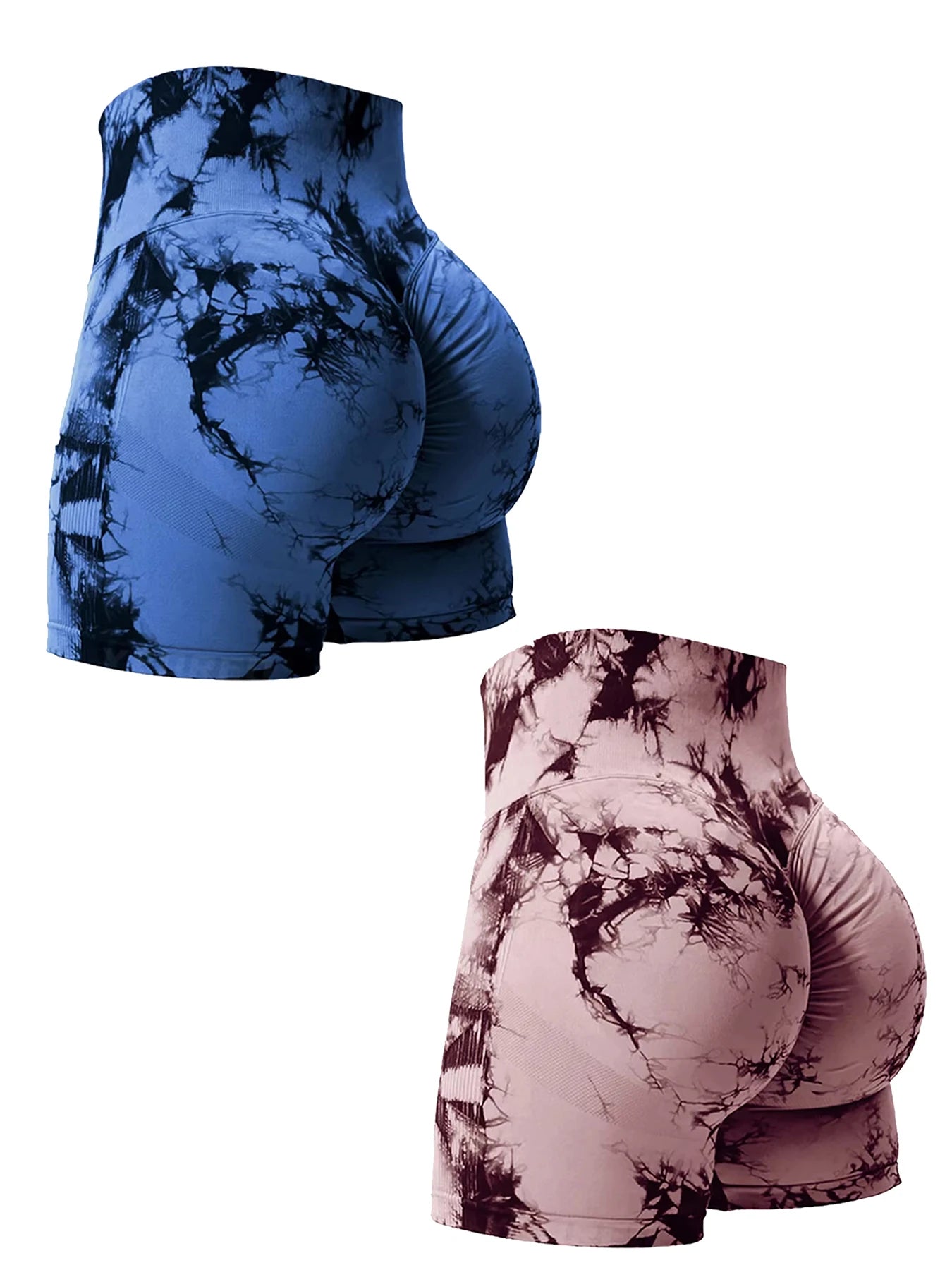 Tie-Dye Butt-Lifting Gym Shorts (2-Pack)