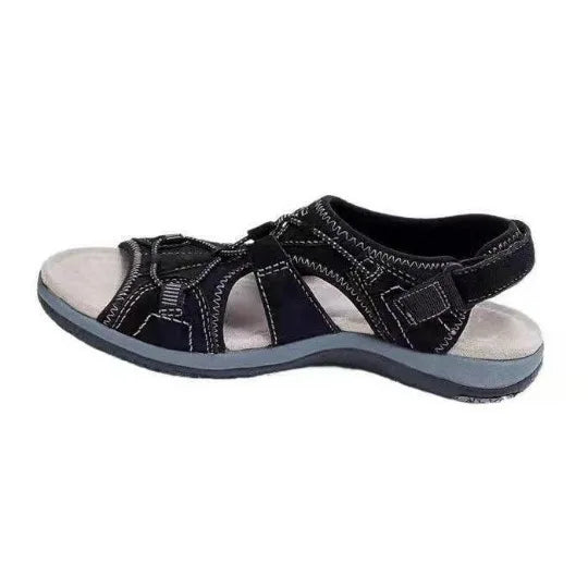 Women's Sandals Summer 2024 New Round Head Breathable Casual Sandals Large Size Flat Beach Sandals Women Zapatos De Mujer