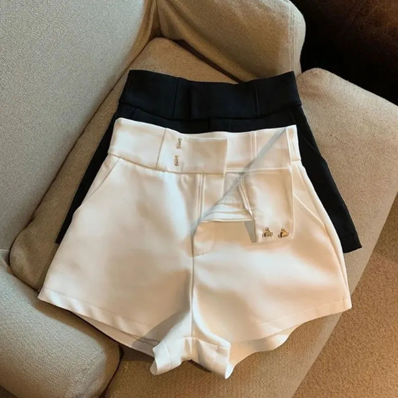 High-Waist A-Line Casual Shorts