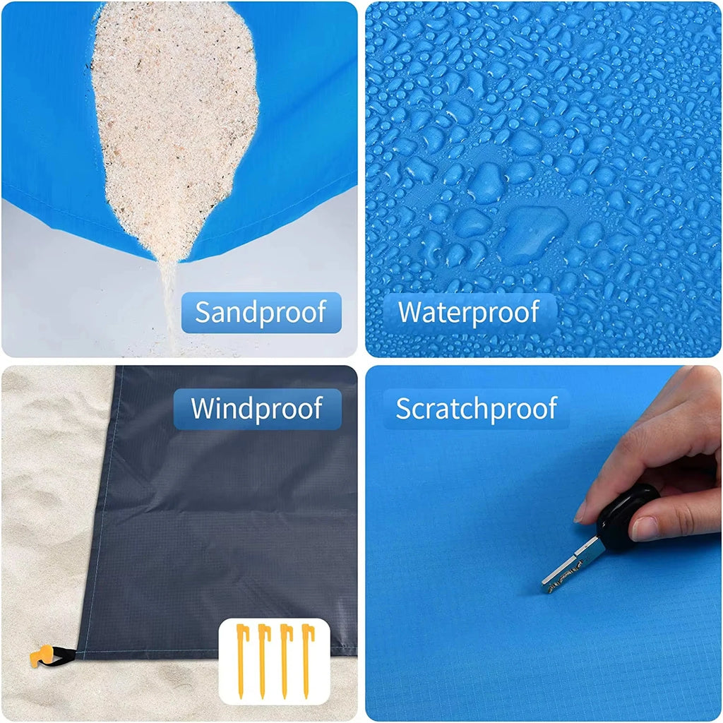 Waterproof Sandproof Beach Mat for 3 Adults