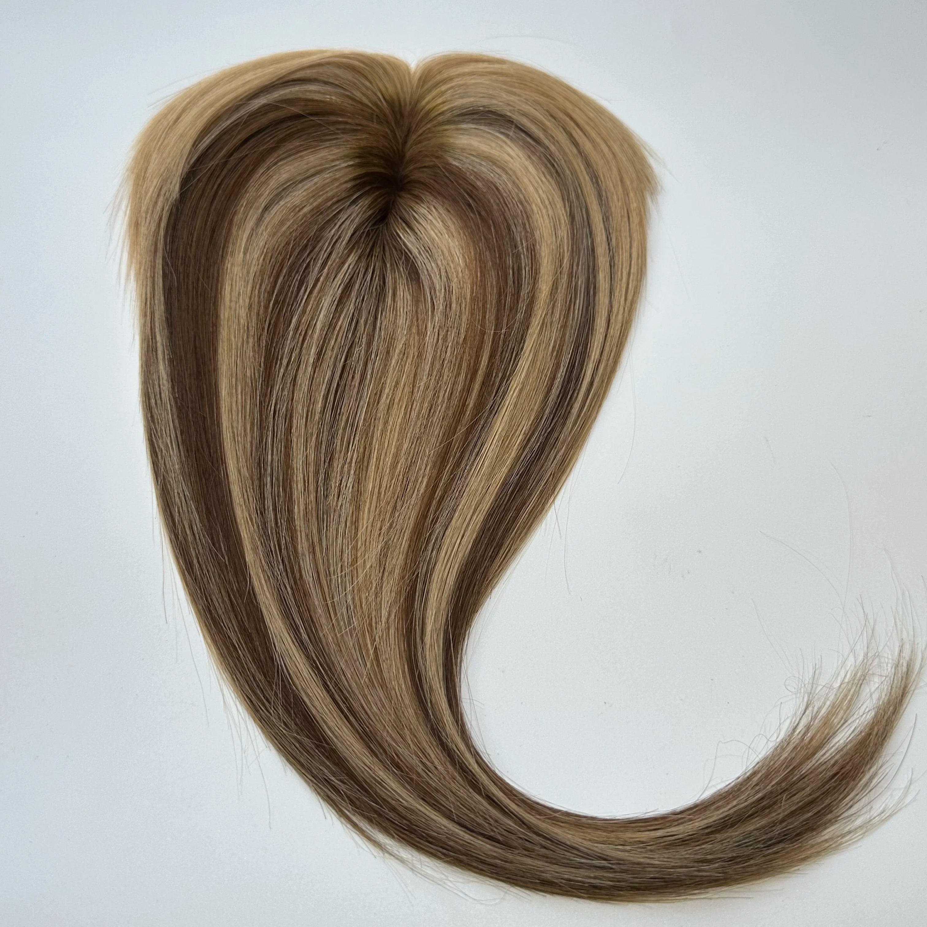 Human Hair Topper Middle Part Lace Wispy Fringe 7x10