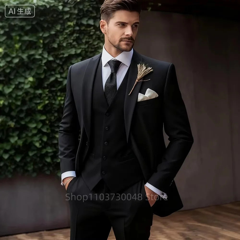 Luxury 3-Piece Men's Tuxedo Suit Slim Fit