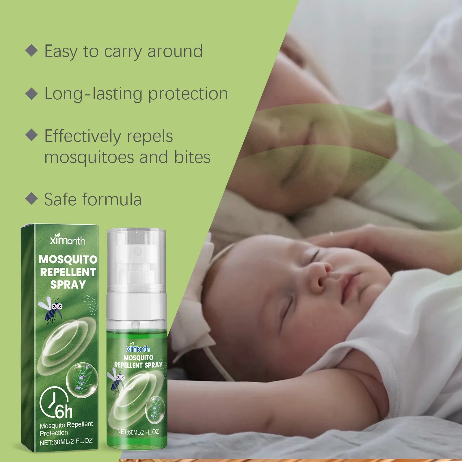 Anti-bite mosquito repellent spray, mosquito repellent liquid spray, household floral water, portable mosquito repellent for cam