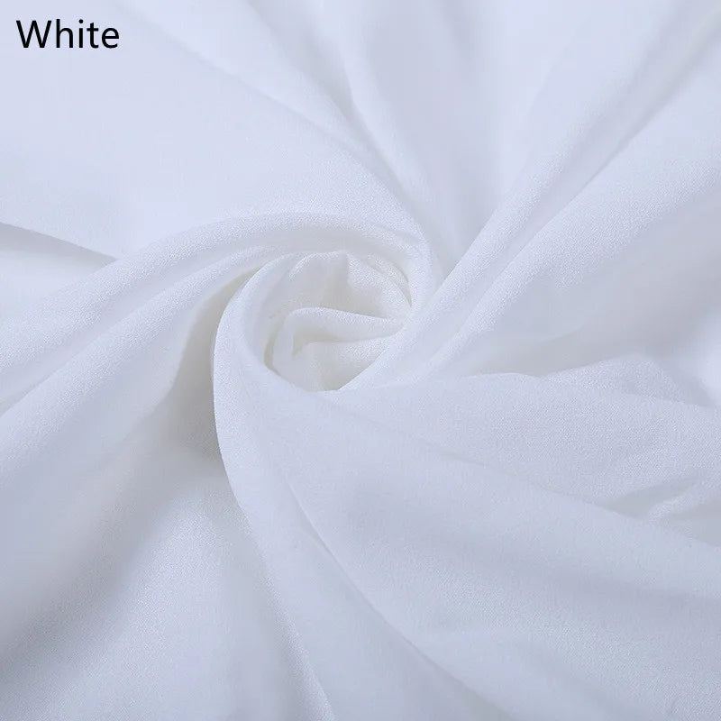 Soft Chiffon White Wedding Dresses Long Puff Sleeves Boho Bridal Gowns Side Split Sweep Train Simple A-Line Vestidos De Novia