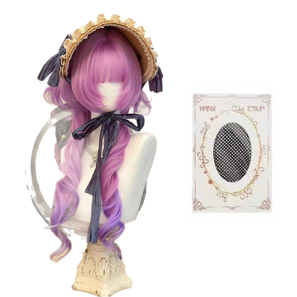 Double Ponytail Long Curly Lolita Cosplay Wig