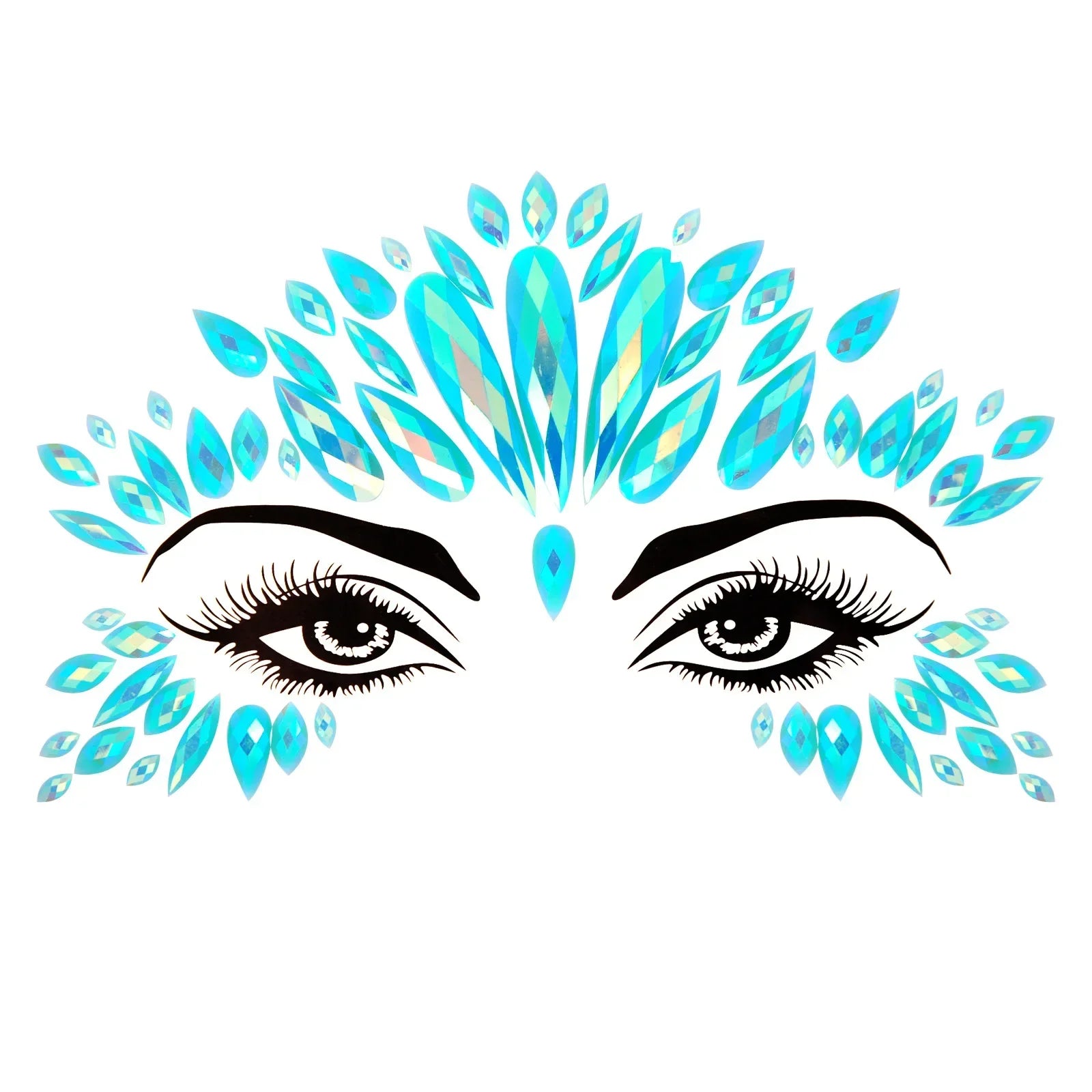 3D Sexy Face Tattoo Stickers Temporary Tattoos Glitter Fake Tattoo Rhinestones Masquerade for Women Party Face Jewels Tattoo