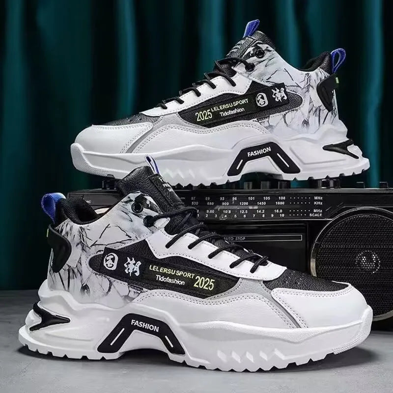 2025 Men’s Shoes Sneakers Fashion Breathable Platform Running Shoes Mesh Sport Light Unisex Male Casual Vulcanize Man Shoes