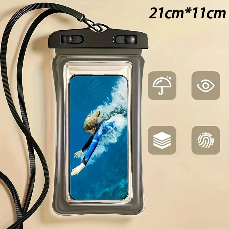 Floating Waterproof Phone Pouch with Lanyard — Beach & Pool Safe