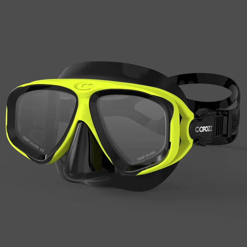 COPOZZ 2025 Scuba Diving Mask Set Anti Fog Goggles with Snorkel Glasses Tube Adjustable Strap for Women Men Adult Swimming Mask