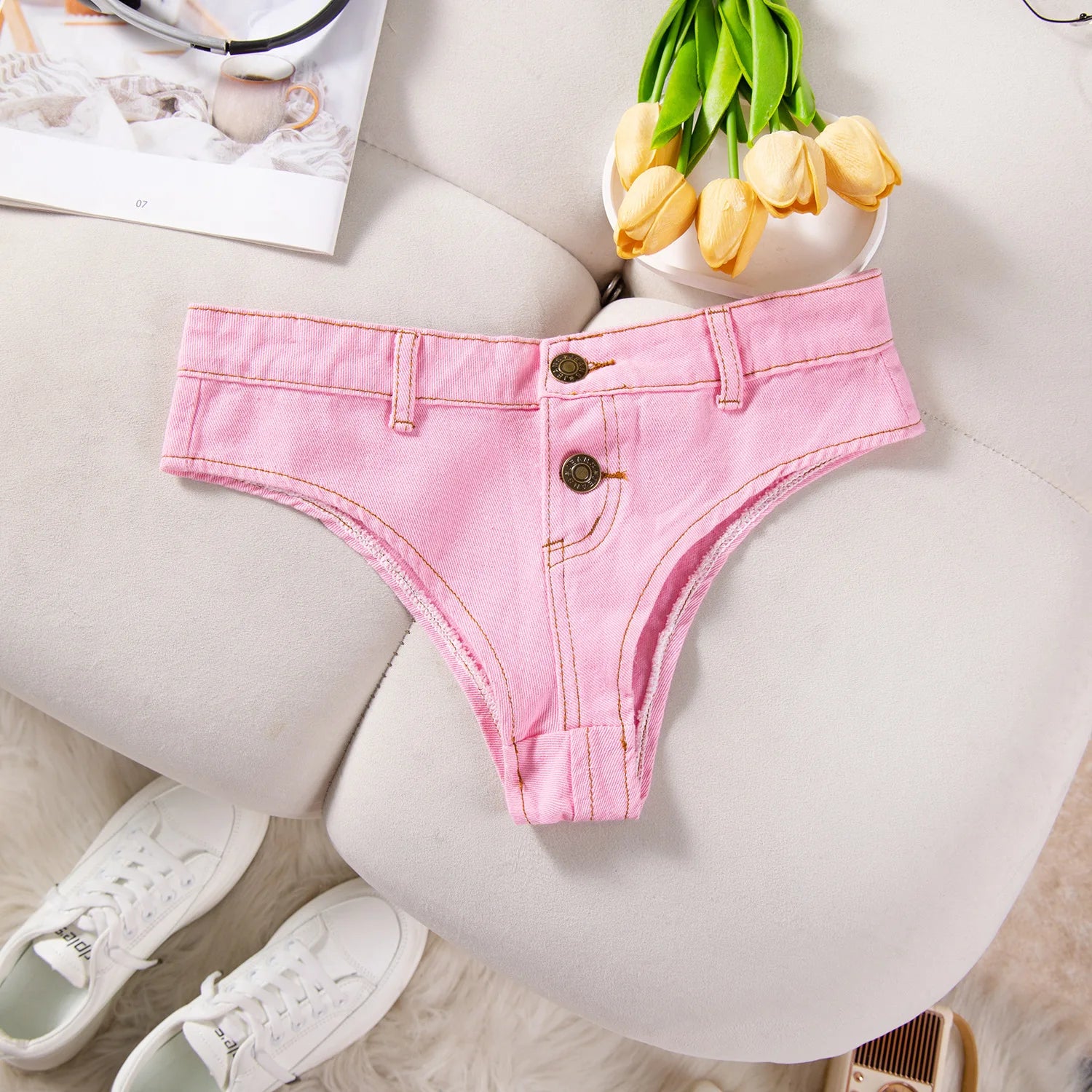 Ripped Denim Shorts
