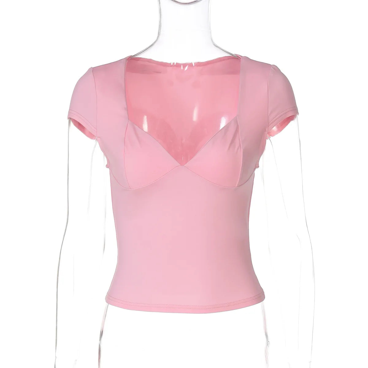 V-Neck Waist-Cut Crop Top