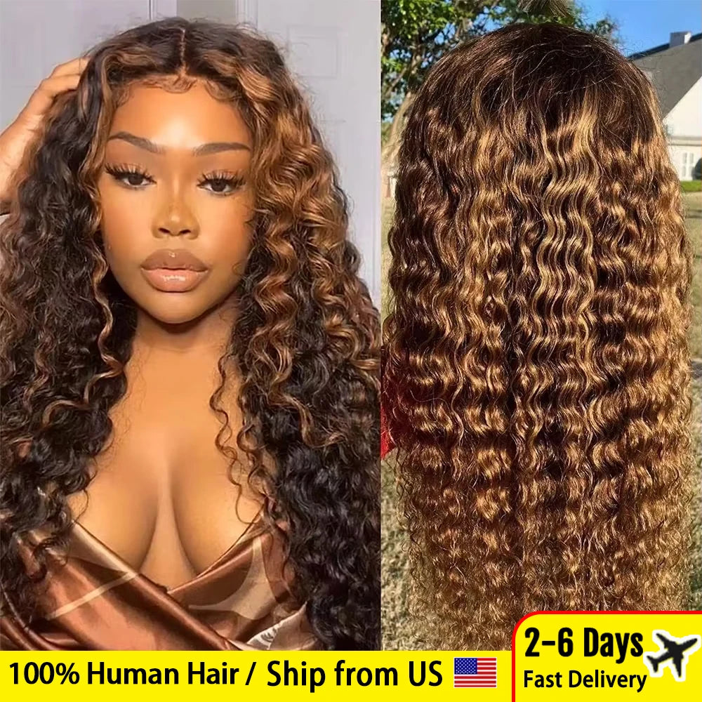 30/36 inch 13x4 Hd Frontal Wig Human Hair Ombro Highlight Deep Wave Piano 13x6 Lace Front Remy 100% Human Hair Wigs 4x4 Closure