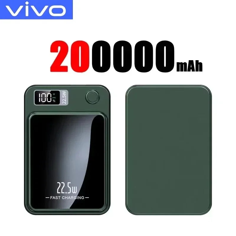 VIVO 500000mAh Wireless Magnetic PowerBank 22.5W Fast Charging Portable External Battery PowerBank Adapter For iPhone Huawei