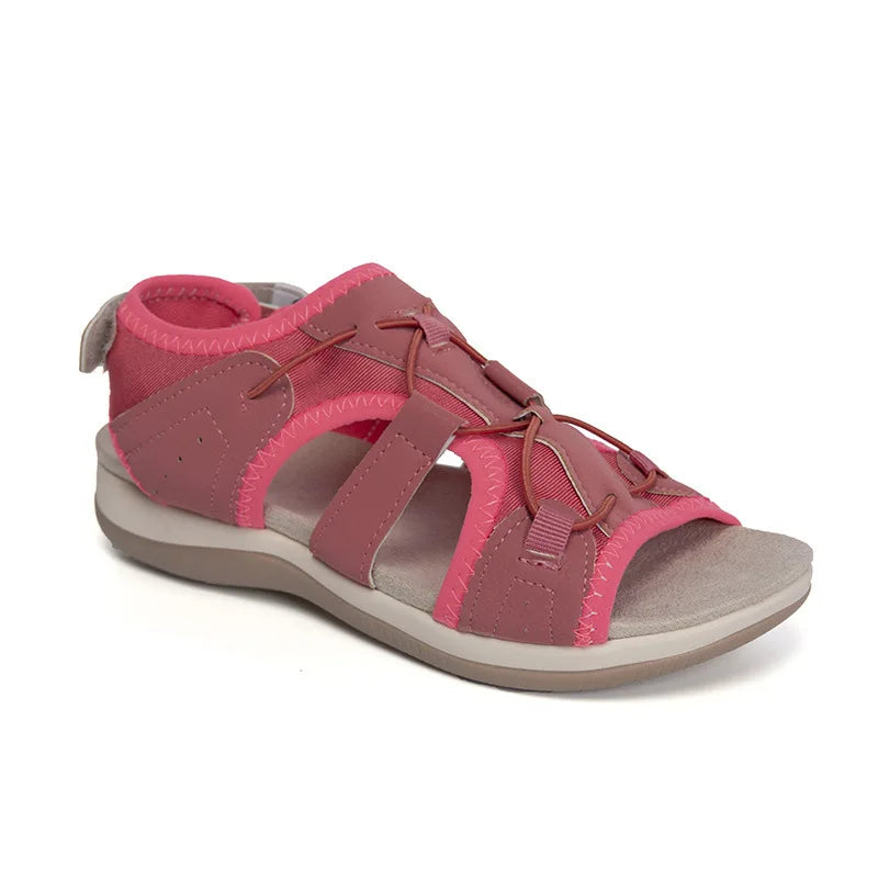 Women's Sandals Summer 2024 New Round Head Breathable Casual Sandals Large Size Flat Beach Sandals Women Zapatos De Mujer
