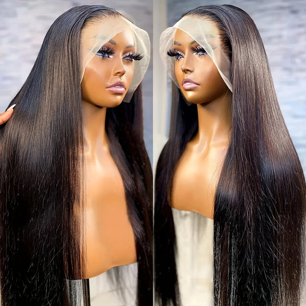 Black Straight 13x6 HD Lace Front Wig 42 Inch 250 Density