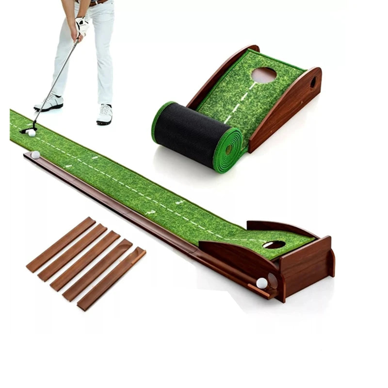 Golf Putting Mat with Automatic Ball Return