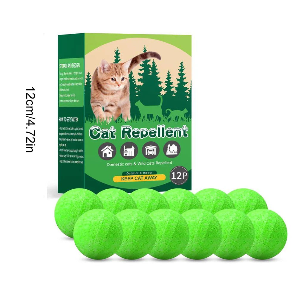 12-48PCS Cat Deterrent Outdoor Indoor Natural Peppermint Oil Cat Deterrent Ball Cat Repellent Keep Cats Off Yard Garden Lawn Pla