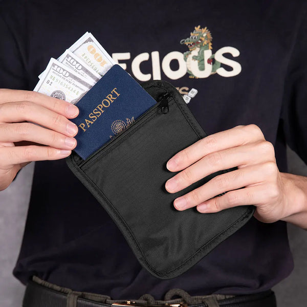 RFID-Blocking Concealed Keychain Wallet — Travel Money Pouch