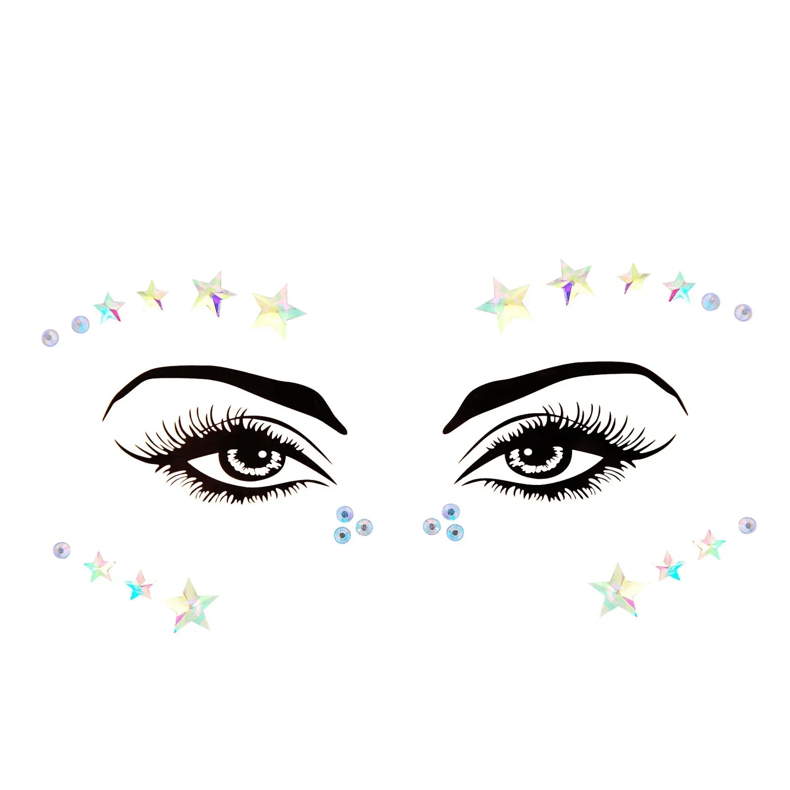 3D Sexy Face Tattoo Stickers Temporary Tattoos Glitter Fake Tattoo Rhinestones Masquerade for Women Party Face Jewels Tattoo