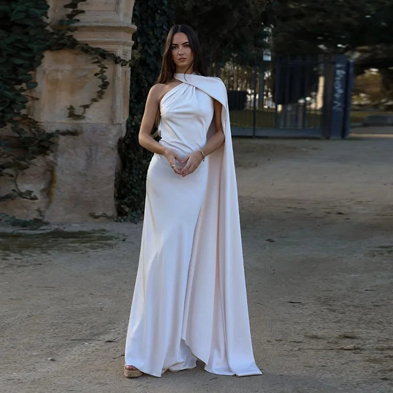 Satin Halter Backless Party Dress