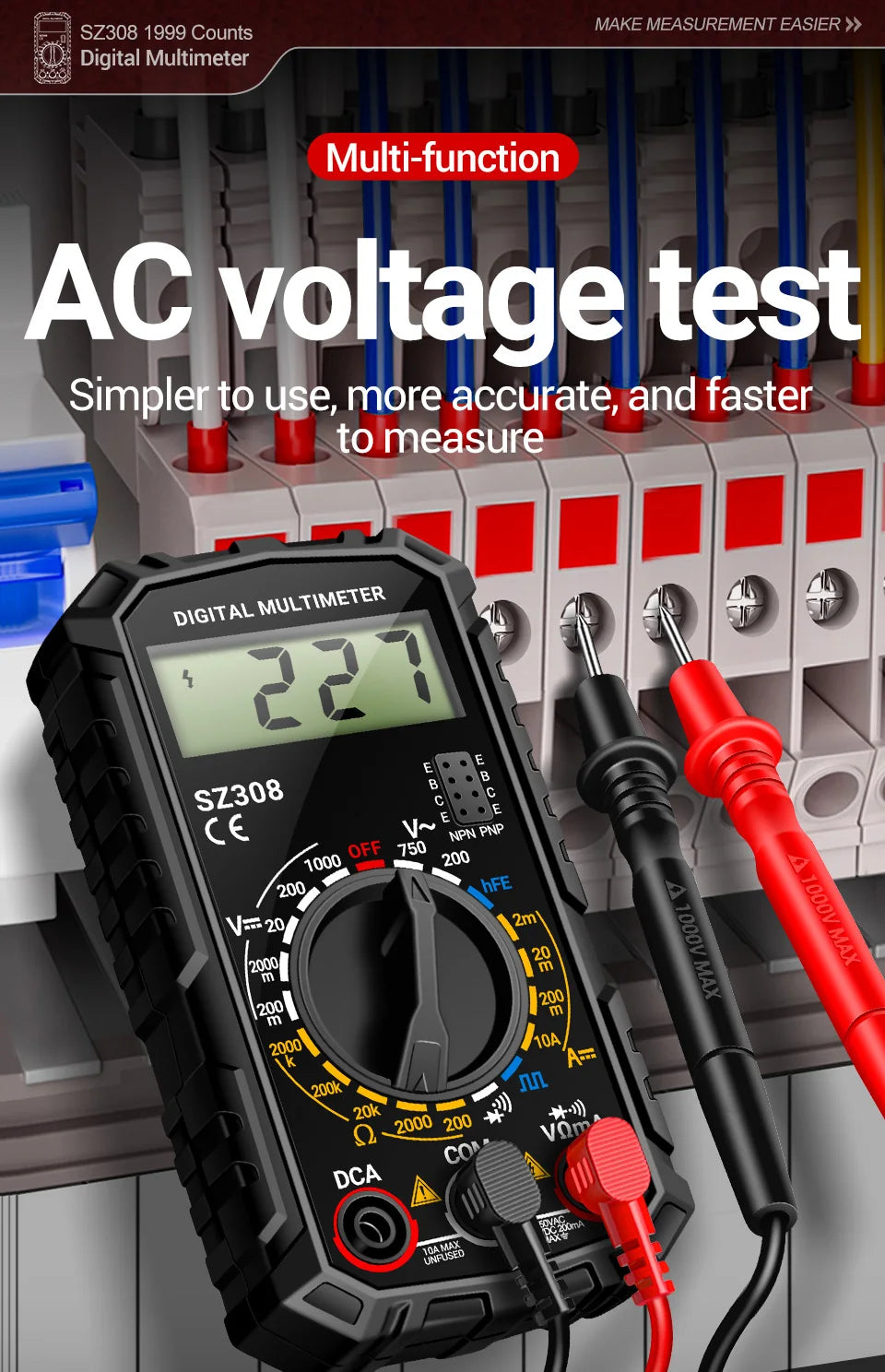 ANENG SZ308 Digital Multimeter AC/DC Tester