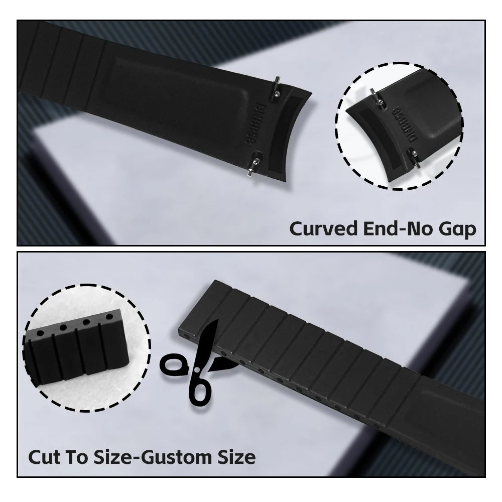 Fit For Tudor Black Bay 58 BB58 20mm CTS FKM Rubber Strap Curved End Design With Deployment Clasp Watch Band