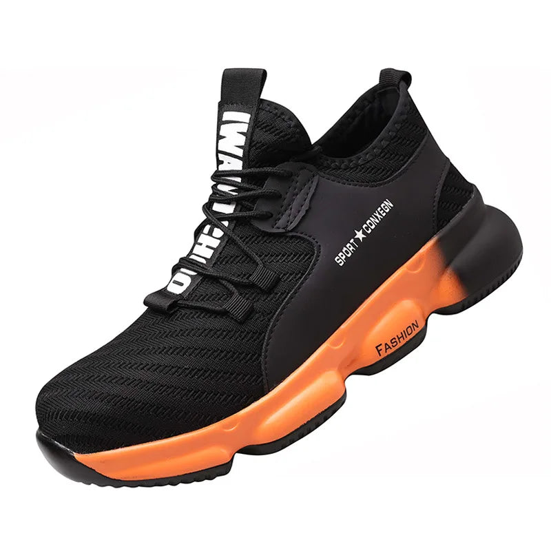 Men Safety Shoes Steel Toe Sneakers Anti-smash Industrial Work Shoes Lightweight Puncture Proof Work Man Safety Boots Male Boot