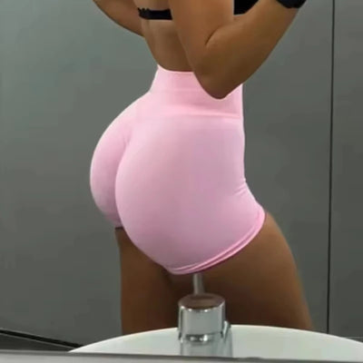 Summer High Waisted Yoga Shorts For Women Fashionable and Sexy Running Fitness Pants Solid Color Yoga Leggings Elastic Tights