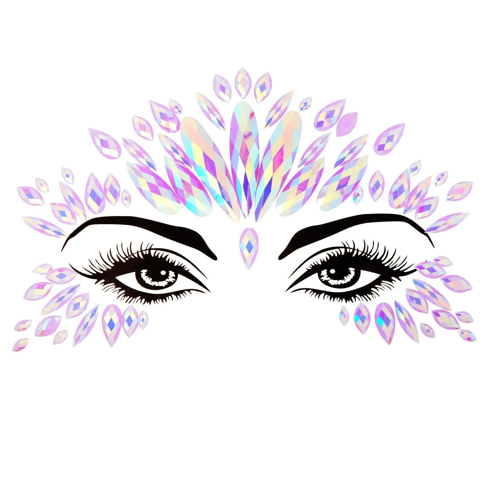 3D Sexy Face Tattoo Stickers Temporary Tattoos Glitter Fake Tattoo Rhinestones Masquerade for Women Party Face Jewels Tattoo