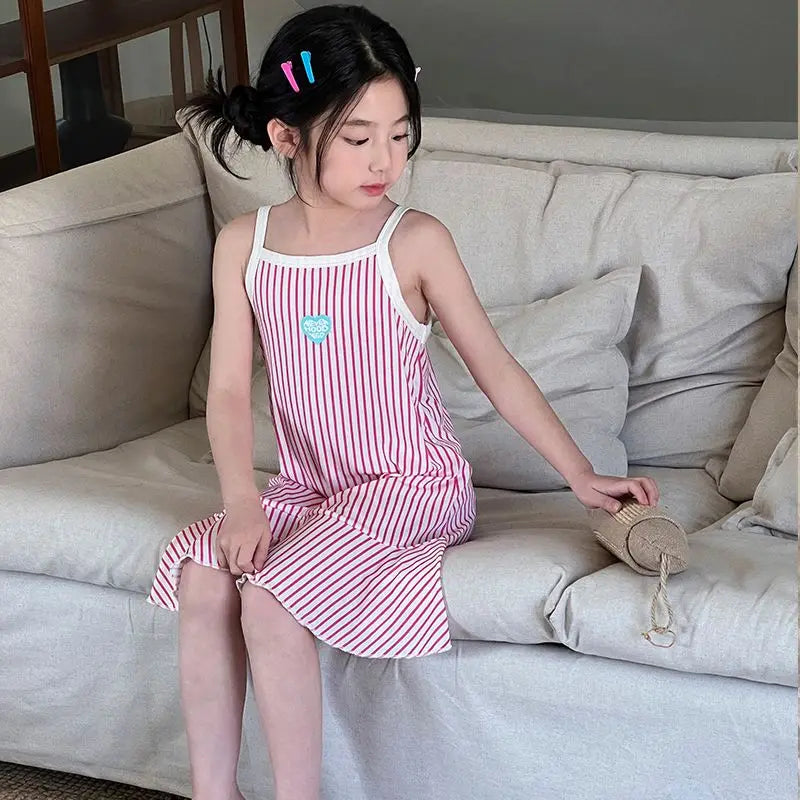 Rabbit Kids Cotton Nightdress Little Teen Girl Pajamas Dresses Children Summer Nightgowns Home Clothes Kids Sleepwear Gecelik