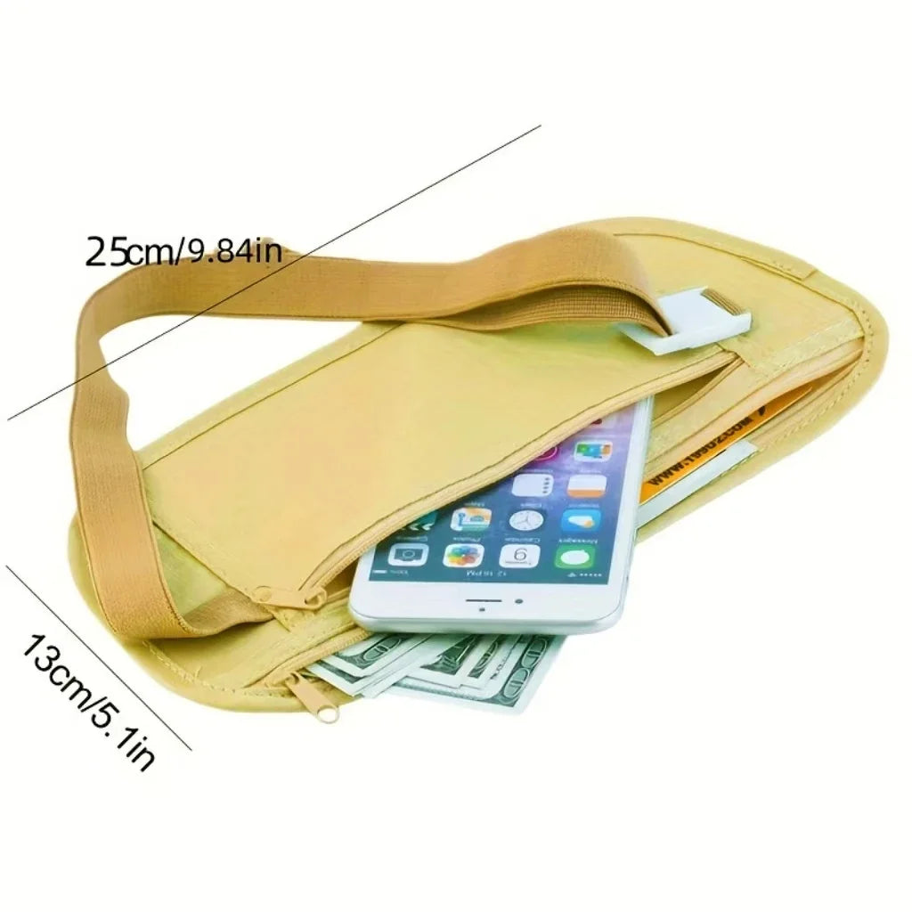 Hidden Travel Waist Bag — Anti-Theft Money & Passport Belt